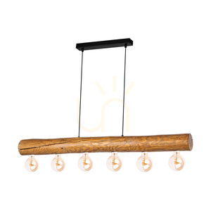 Závesné svietidlo Core, hnedé/čierne, 6xE27, 115 cm small 0