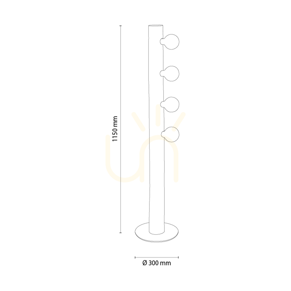 Náhľad Stojaca lampa Core, hnedá/čierna, 4xE27, Ø30 cm Stojaca lampa Core, hnedá/čierna, 4xE27, Ø30 cm