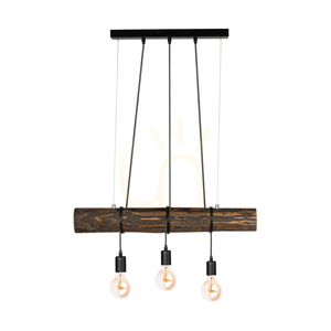 Závesné svietidlo Hikari, orech/čierna, 3xE27, 70 cm small 0