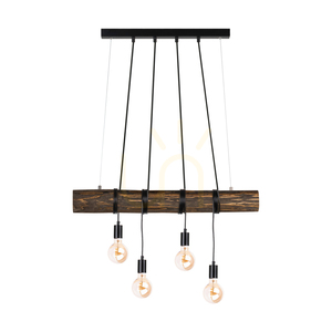 Závesné svietidlo Hikari, orech/čierna, 4xE27, 90 cm small 0