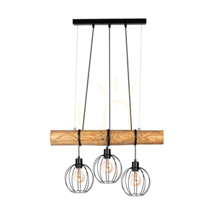 Závesné svietidlo Lumo, hnedé/čierne, 3xE27, 70 cm small 0