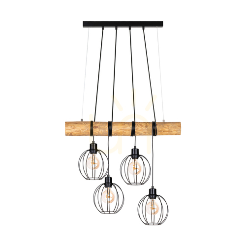 Skontrolujte Závesné svietidlo Lumo, hnedé/čierne, 4xE27, 90 cm