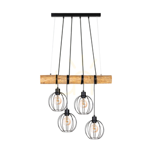 Závesné svietidlo Lumo, hnedé/čierne, 4xE27, 90 cm 0 Závesné svietidlo Lumo, hnedé/čierne, 4xE27, 90 cm small 0