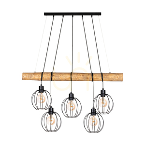 Závesné svietidlo Lumo, hnedé/čierne, 5xE27, 115 cm 0 Závesné svietidlo Lumo, hnedé/čierne, 5xE27, 115 cm small 0
