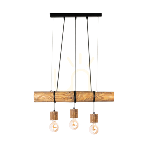 Skontrolujte Závesné svietidlo Skog, hnedé/čierne, 3xE27, 70 cm