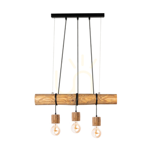 Závesné svietidlo Skog, hnedé/čierne, 3xE27, 70 cm small 0