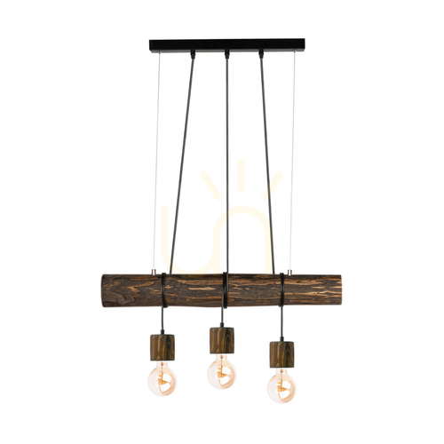 Skontrolujte Závesné svietidlo Skog, orech/čierna, 3xE27, 70 cm