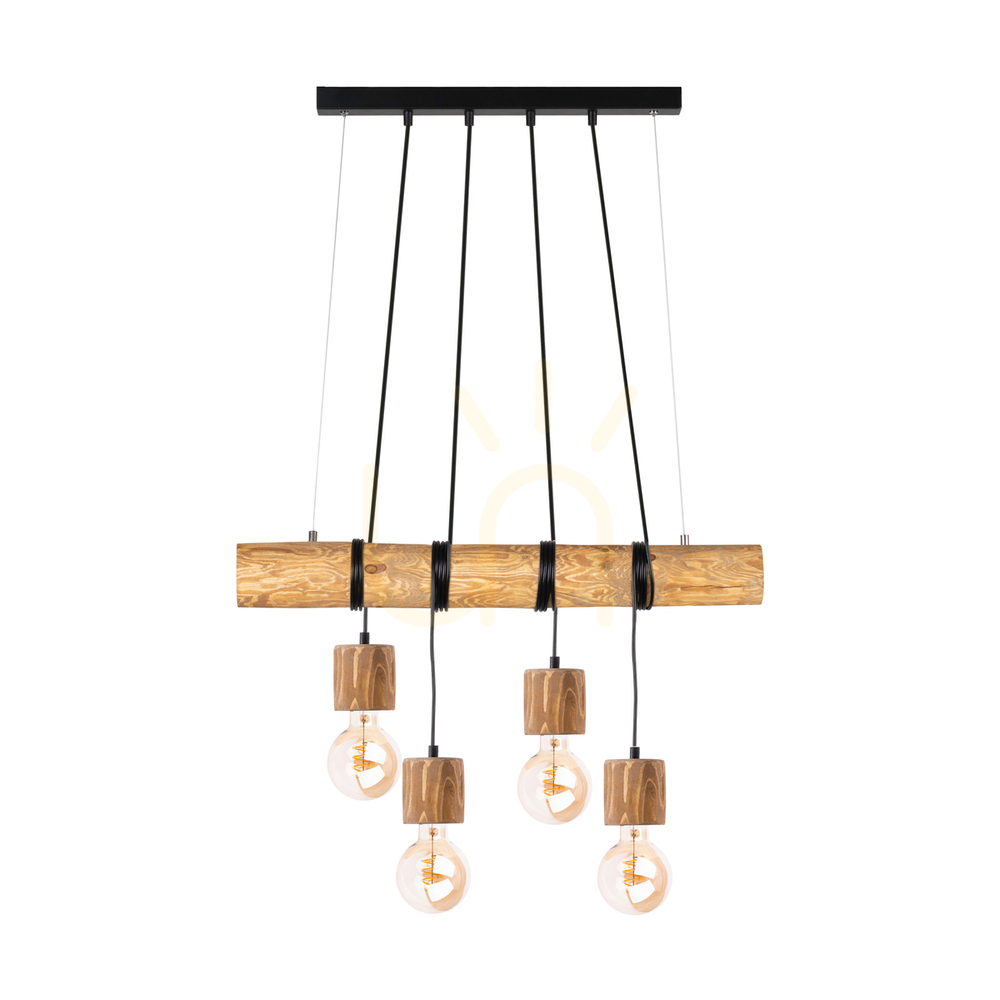 Skontrolujte Závesné svietidlo Skog, hnedé/čierne, 4xE27, 90 cm Závesné svietidlo Skog, hnedé/čierne, 4xE27, 90 cm