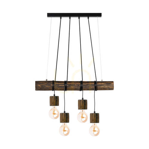 Skontrolujte Závesné svietidlo Skog, orech/čierna, 4xE27, 90 cm
