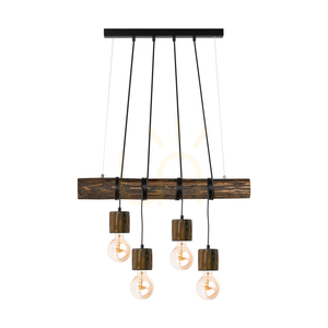 Závesné svietidlo Skog, orech/čierna, 4xE27, 90 cm 0 Závesné svietidlo Skog, orech/čierna, 4xE27, 90 cm small 0