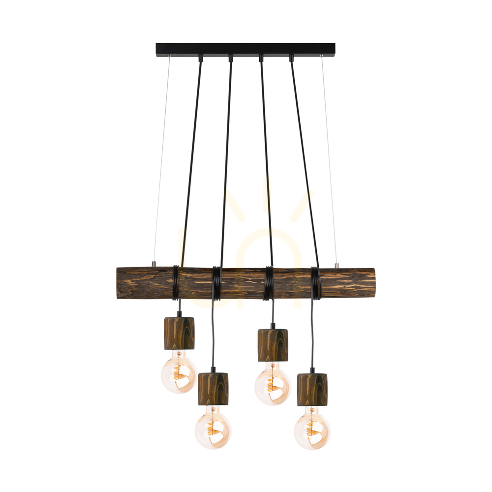 Skontrolujte Závesné svietidlo Skog, orech/čierna, 4xE27, 90 cm Závesné svietidlo Skog, orech/čierna, 4xE27, 90 cm