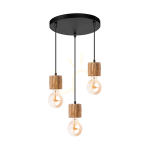 Závesné svietidlo Skog, hnedé/čierne, 3xE27, Ø30 cm small 0
