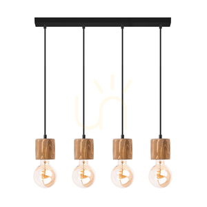 Závesné svietidlo Skog, hnedé/čierne, 4xE27, 76 cm small 0