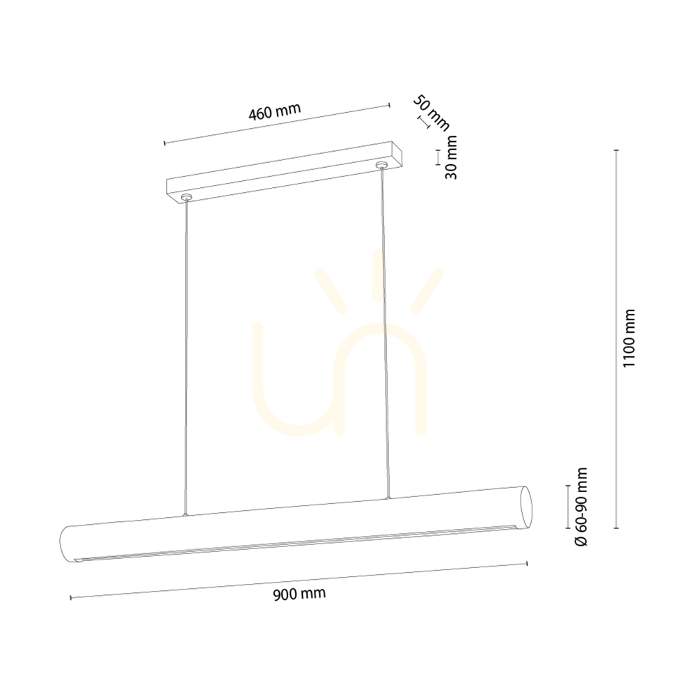 Náhľad Závesné svietidlo Vudovi, hnedé/čierne, 1xLED, 35 W, 90 cm Závesné svietidlo Vudovi, hnedé/čierne, 1xLED, 35 W, 90 cm