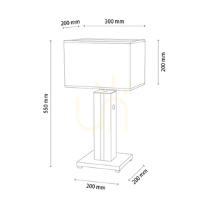 Stolná lampa Flamo, orech/čierna, béžové tienidlo, 1xE27 + 1xLED 4,6 W, 30 cm small 1