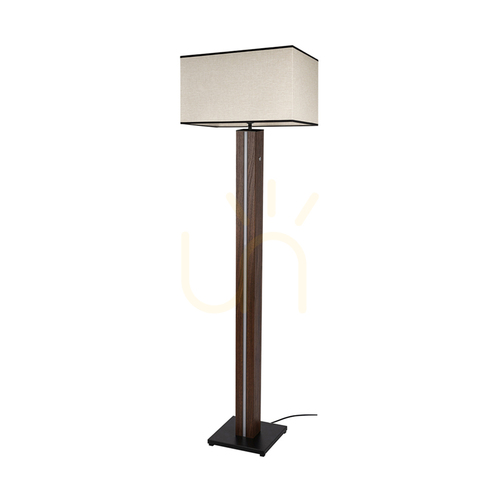 Skontrolujte Stojaca lampa Flamo, orech/čierna, béžovo-čierne tienidlo, 1xE27 + 1xLED 16 W, 45 cm