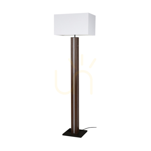 Skontrolujte Stojaca lampa Flamo, orech/čierna, biele tienidlo, 1xE27 + 1xLED 16 W, 45 cm