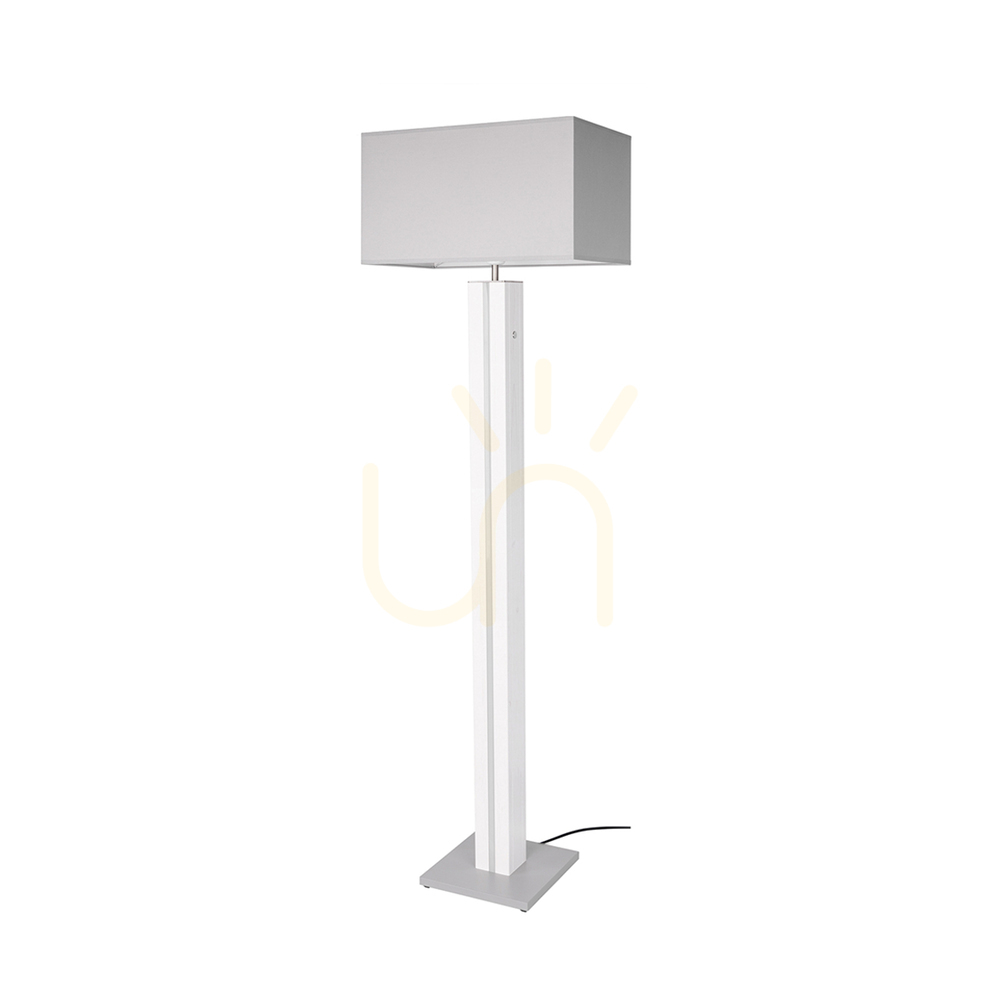 Skontrolujte Stojaca lampa Flamo, orech/sivá, biele tienidlo, 1xE27 + 1xLED 16 W, 45 cm Stojaca lampa Flamo, orech/sivá, biele tienidlo, 1xE27 + 1xLED 16 W, 45 cm