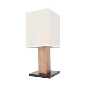 Stolná lampa Nomma, dub/čierna, béžový tienidlo, 1xE27, 22 cm small 0