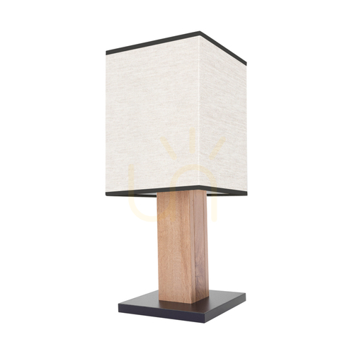 Skontrolujte Stolná lampa Nomma, dub/čierna, béžovo-čierne tienidlo, 1xE27, 22 cm