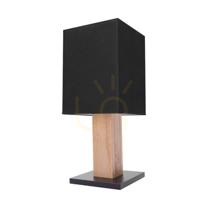 Stolná lampa Nomma, dub/čierna, čierny tienidlo, 1xE27, 22 cm small 0
