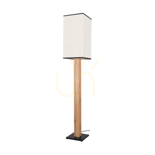 Skontrolujte Stojaca lampa Nomma, dub/čierna, béžovo-čierny tienidlo, 1xE27, 30 cm