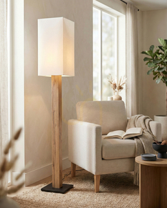 Stojaca lampa Nomma, dub/čierna, biele tienidlo, 1xE27, 30 cm 1 Stojaca lampa Nomma, dub/čierna, biele tienidlo, 1xE27, 30 cm small 1