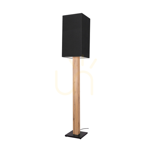 Skontrolujte Stojaca lampa Nomma, dub/čierna, čierne tienidlo, 1xE27, 30 cm