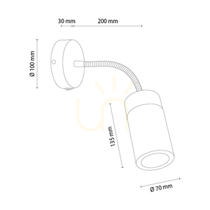Nástenná svietidlo Artemis, olejovaný dub/čierna, 1xGU10, 6 W, 30 cm small 2