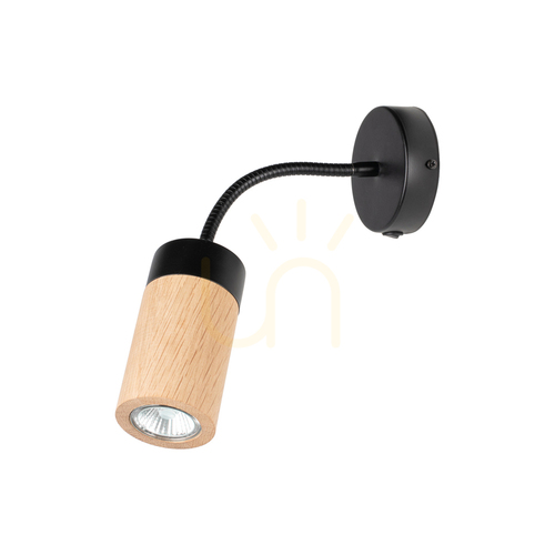 Skontrolujte Nástenná svietidlo Artemis, olejovaný dub/čierna, 1xGU10, 6 W, 30 cm
