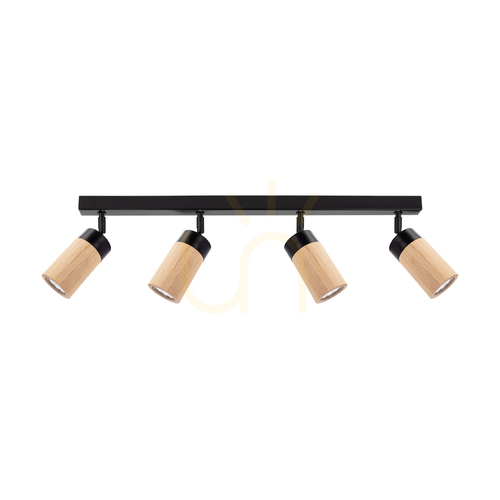 Skontrolujte Stropné svietidlo Artemis, olejovaný dub/čierna, 4xGU10, 6 W, 75 cm