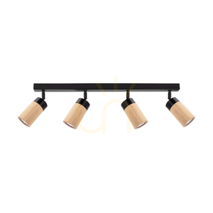 Stropné svietidlo Artemis, olejovaný dub/čierna, 4xGU10, 6 W, 75 cm small 0