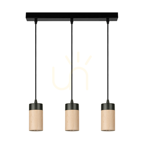 Skontrolujte Závesné svietidlo Artemis, olejovaný dub/čierna, 3xGU10, 6 W, 55 cm