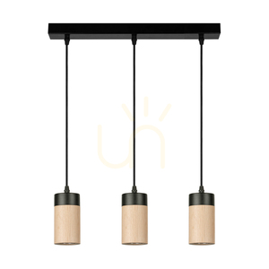 Závesné svietidlo Artemis, olejovaný dub/čierna, 3xGU10, 6 W, 55 cm small 0