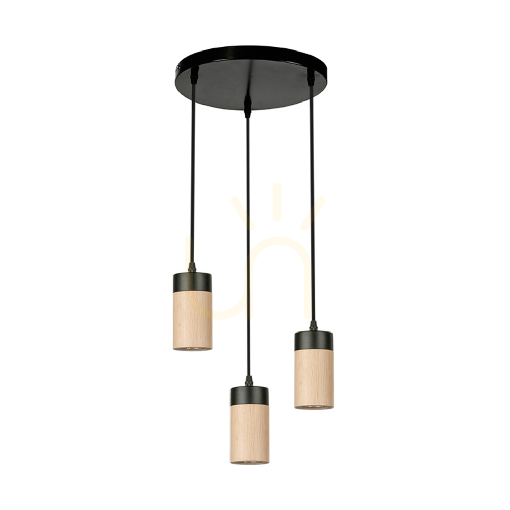 Skontrolujte Závesné svietidlo Artemis, olejovaný dub/čierna, 3xGU10, 6 W, Ø30 cm Závesné svietidlo Artemis, olejovaný dub/čierna, 3xGU10, 6 W, Ø30 cm