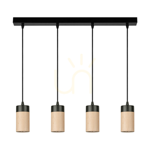 Závesné svietidlo Artemis, olejovaný dub/čierna, 4xGU10, 6 W, 75 cm small 0