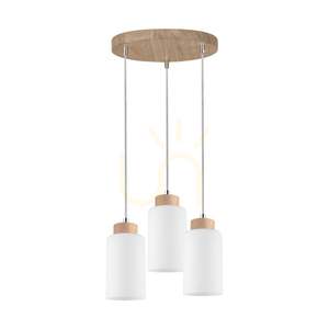 Závesné svietidlo Selva, olejovaný dub, 3xE27, Ø30 cm small 0