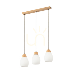 Závesné svietidlo Skaja, olejovaný dub, 3xE27, 54 cm small 0