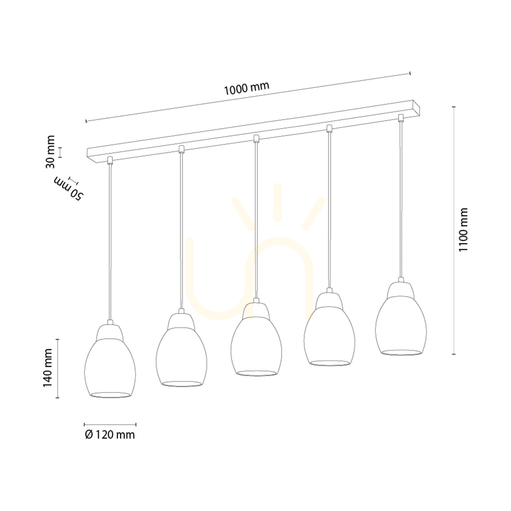 vyhliadka Závesné svietidlo Skaja, olejovaný dub, 5xE27, 100 cm Závesné svietidlo Skaja, olejovaný dub, 5xE27, 100 cm