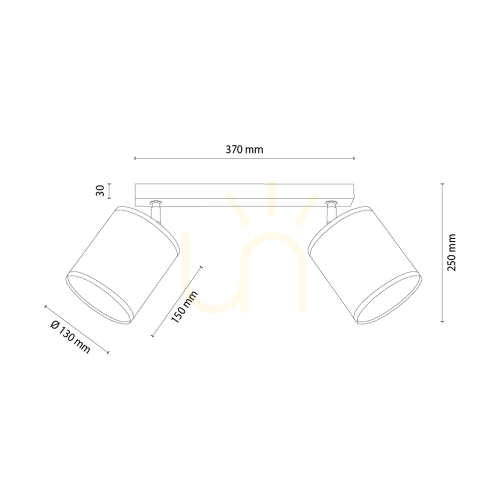vyhliadka Stropné svietidlo Canva, čierne s béžovým tienidlom, 2xE27, 52 cm Stropné svietidlo Canva, čierne s béžovým tienidlom, 2xE27, 52 cm