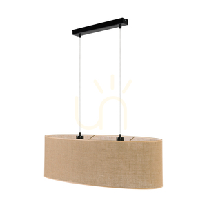 Závesné svietidlo Canva, čierne s béžovým tienidlom, 2xE27, 80 cm 0 Závesné svietidlo Canva, čierne s béžovým tienidlom, 2xE27, 80 cm small 0