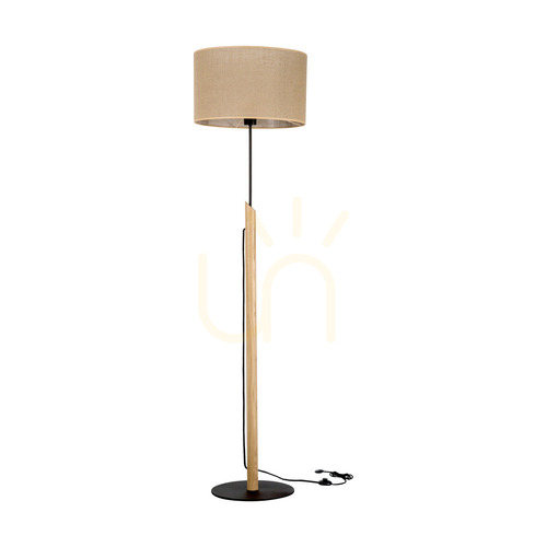 Skontrolujte Stojaca lampa Canva, olejovaný dub/čierna, béžové tienidlo, 1xE27, Ø40 cm