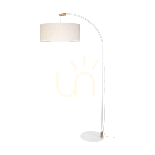 Skontrolujte Stojaca lampa Brindille, olejovaný dub/biela, béžové tienidlo, 1xE27, 94 cm