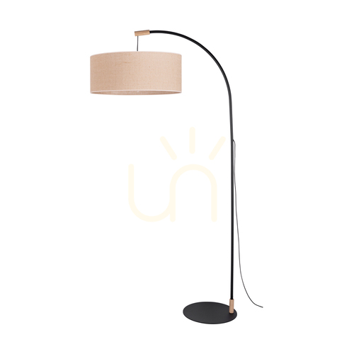 Skontrolujte Stojaca lampa Brindille, olejovaný dub/čierna, béžové tienidlo, 1xE27, 94 cm