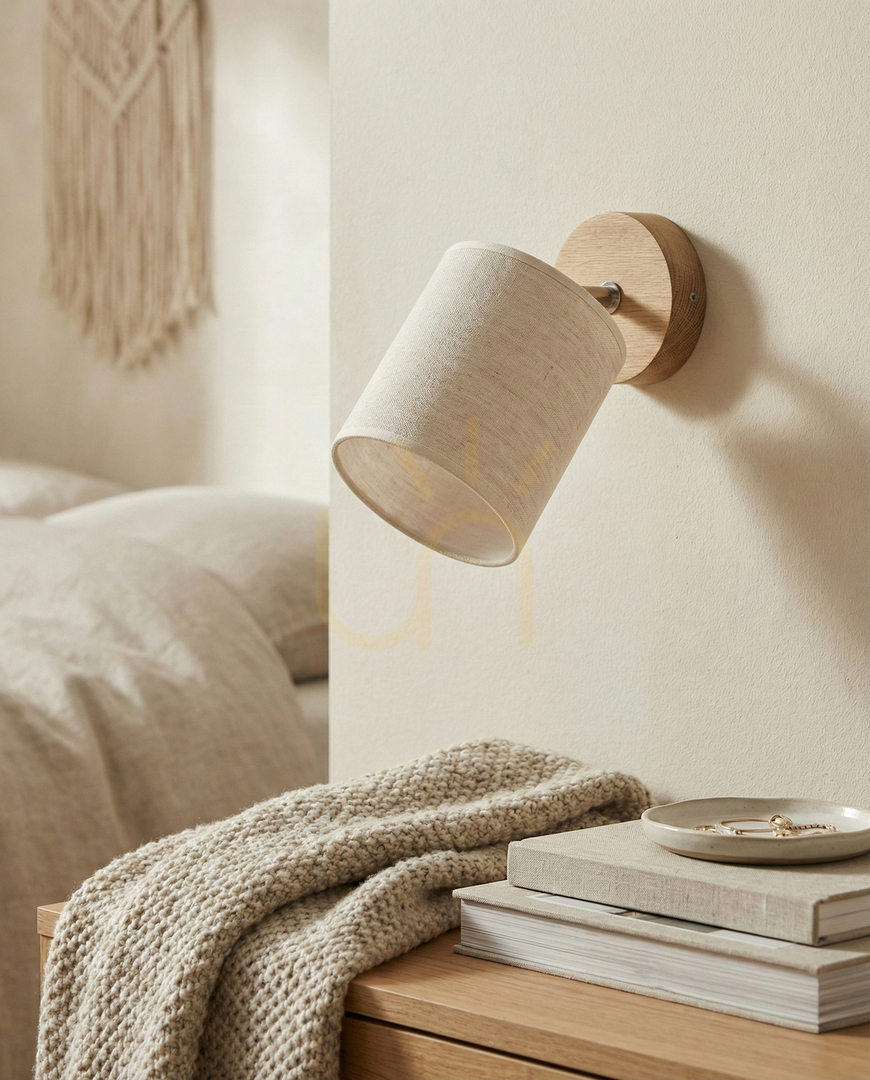 vyhliadka Nástenná lampa Dreva, olejovaný dub, béžový tienidlo, 1xE27, 25 cm Nástenná lampa Dreva, olejovaný dub, béžový tienidlo, 1xE27, 25 cm