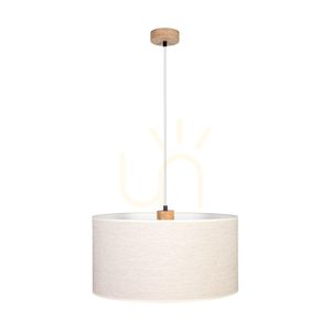 Závesné svietidlo Dreva, olejovaný dub, béžový tienidlo, 1xE27, Ø50 cm small 0