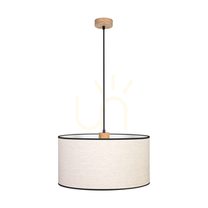 Závesné svietidlo Dreva, olejovaný dub, béžovo-čierny tienidlo, 1xE27, Ø50 cm small 0