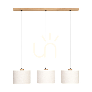 Závesné svietidlo Dreva, olejovaný dub, béžový tienidlo, 3xE27, 100 cm small 0