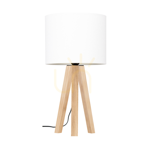Skontrolujte Stolná lampa Solea, olejovaný dub, biele tienidlo, 1xE27, Ø22 cm