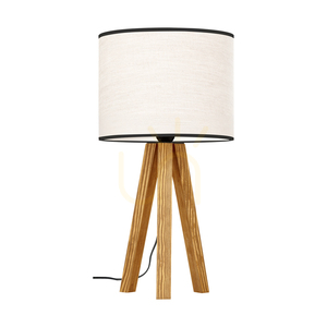 Stolná lampa Solea, hnedá s béžovo-čiernym tienidlom, 1xE27, Ø22 cm small 0